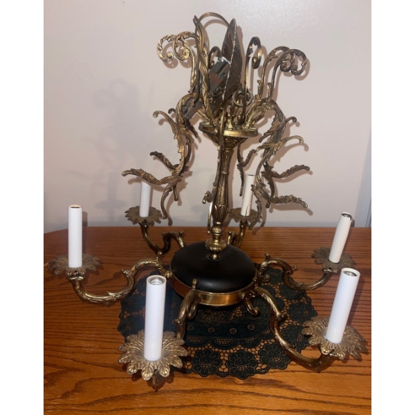 Vintage Chandelier - Candleabra - Solid Brass - 21T
