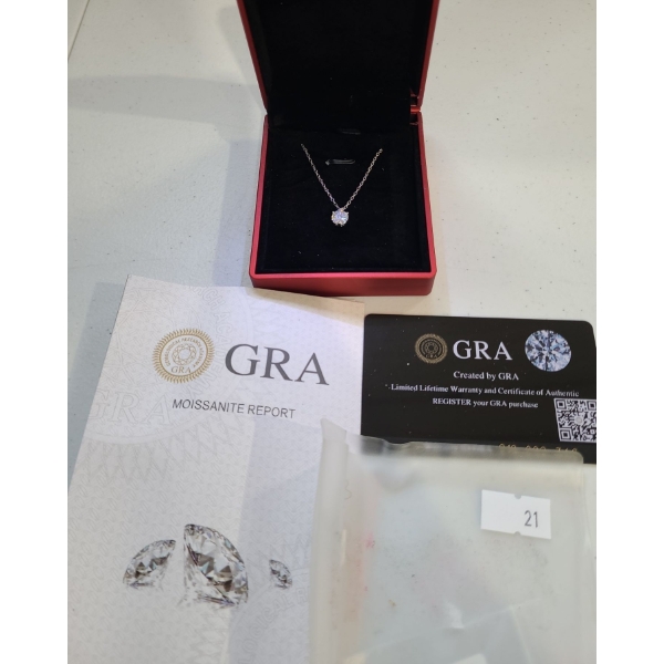 Moissanite 1 Carat Pendant w/ 16" Chain (2" Extension) 