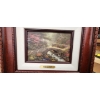 Image 2 : 2 Framed Thomas Kinkade Prints - "Bridge of Faith" " Victorian Christmas III"