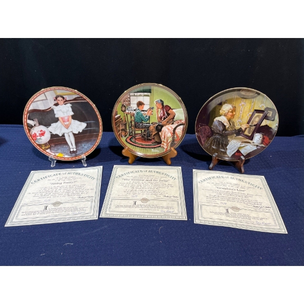 Set of Three Collectors Plates with original boxes and COA