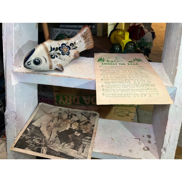  vintage Mexican Tonala folk art pottery in the shape of a fish. These items are hand-painted, glaze