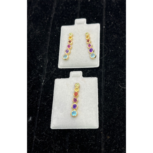 Gemstone Earring and Pendant Set 10k 6g