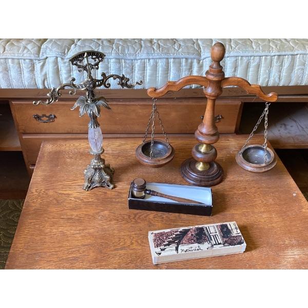 Scales, Gavel, and Other Desk Ornaments