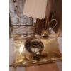 Image 6 : Brass and Metal Items: Task Light, Wine Rack 14 W, 10 D, 23 T, Lamp 20 T, Planter 23.5 T and More!