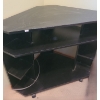 Image 1 : Black MDF Corner TV Stand w/ Wheels 38 w, 29 h, 20 d