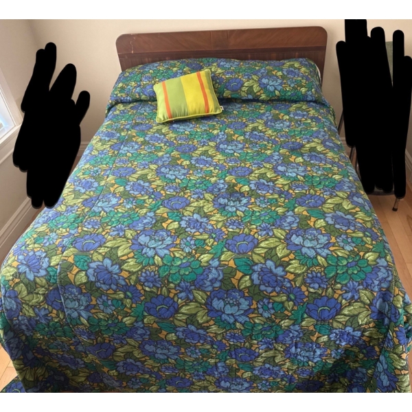 Twin Bed w/ Frame, Mattress, Spring and Bedding 