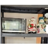 Image 1 : Resin 5 Shelf 35 W, 18 D, 74 T w/ Masterchef Microwave EM720CL7, Cookie Jars- Snowman 12 T and Santa
