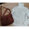 Image 3 : Sage Green Bomber w/ Vegan Fur Sweater Leopard Print Cardigan 2 Purses 3 Pair of Pants