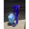 Stunning Cobalt Blue Cavalier Glass Vase w/ Large Murano Scavo Art Vessel 