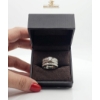 Image 2 : 19K Diamond White Gold ( 3-Piece) Engagement Ring Set  Round-Cut Solitaire Center Stone 11.83G