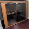 Image 2 : Wooden Media Cabinet With Glass Doors and Adjustable Shelves - contents not included