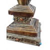 Image 12 : Tibetan Bronze Stupa Shrine and Incense Holder Set with Inlaid Stones