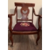 Image 1 : Wooden Chair w/ Lovely Floral Fabric Pattern - 24W, 23D, 37T