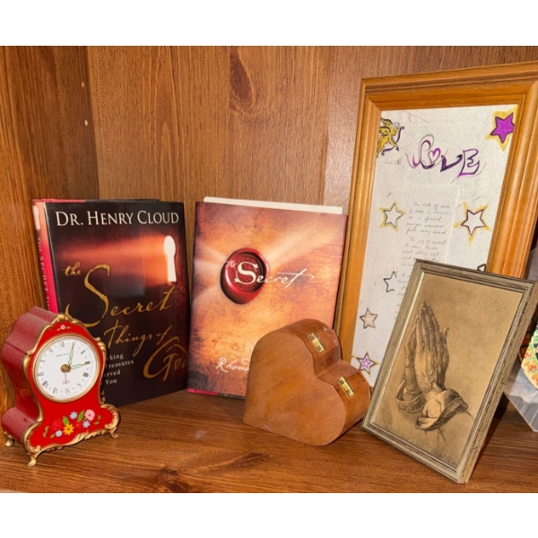 Love Is In The Air... The Secret, Praying Hands, Trinket Box, & Floral Clock