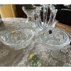 Image 2 : Set of Vintage Lead Crystal and Other Lovely Glassware Pieces Including Vintage Candle Holders 
