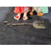 Image 2 : Vintage Silver-Plated Serving Tongs and Vintage Dolls