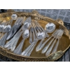 Image 4 : Brass Serving Tray with Embossed Design and Silver-Plated Cutlery Set