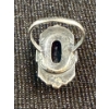 Image 2 : Art Deco Sterling Silver Marquisite Ring Blue Crystal