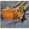 Image 2 : Antique Brass Microscope Early 20th Century Commonly Referred To As A Field Or Travelling Microscope