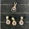 Image 1 : Collection of Purple Stone Pendants