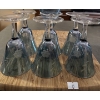 Image 3 : Vintage Bohemian Footed Crystal Decanter w/ 6 Serving Vessels - Aquamarine Opal