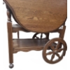 Image 3 : Wooden Drop Leaf Tea Cart with Drawer and Wheels