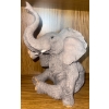Image 1 : Hand Carved African Keepsake Canister 6x6 w/ Decorative Elephant Figurine 