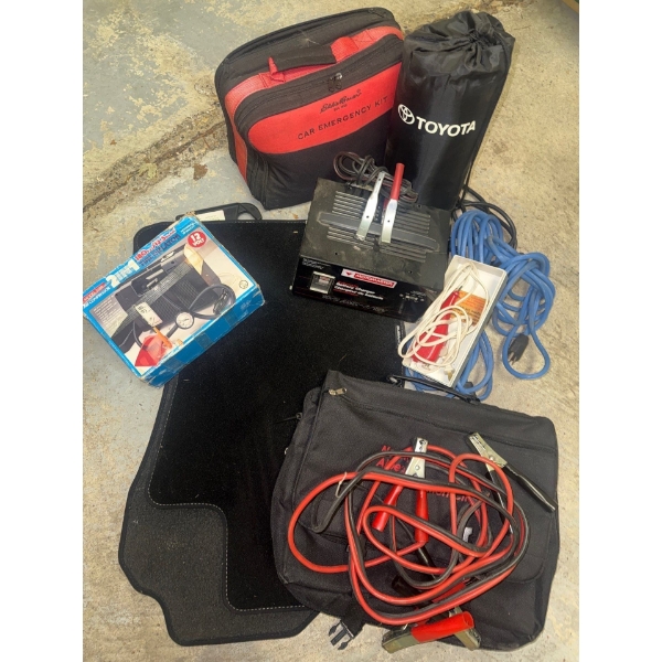 Car Owner's Essentials - Cables Roadside Emergency Kit Floor Matts & more