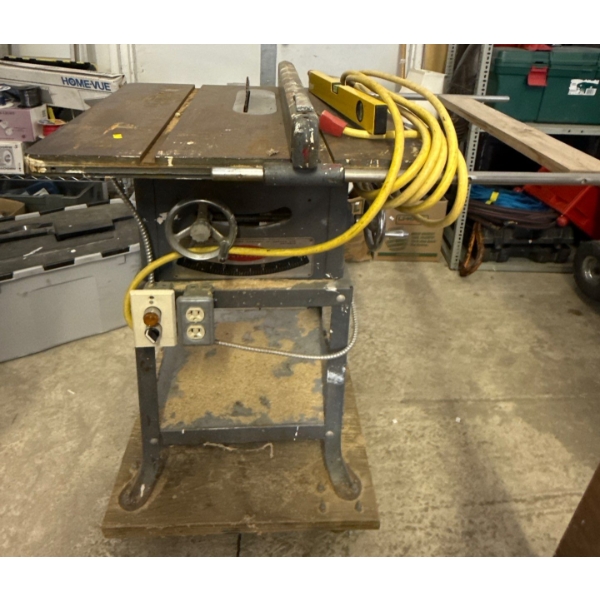 Woodworking Table Saw w/Circular Saw Blade Mounted By Electric Motor-Portable Model
