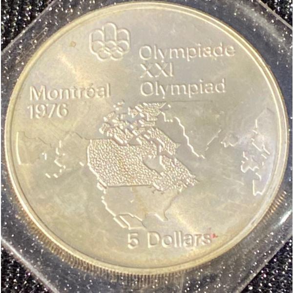 1976 $5 Montreal Olympic Sterling Silver Coin