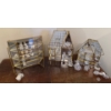 Image 1 : Brass & Glass Mini Houses w/ Vast Assortment of Small Crystal Animals (Not Marked) 