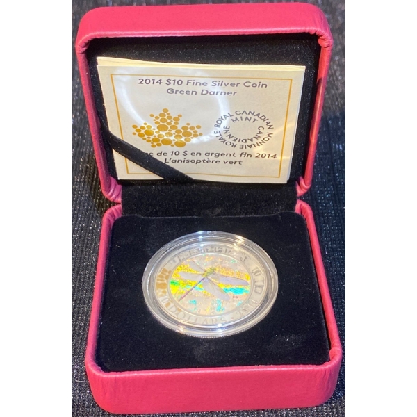 2014 $10 Green Darner Fine Silver Coin 15.87 Grams
