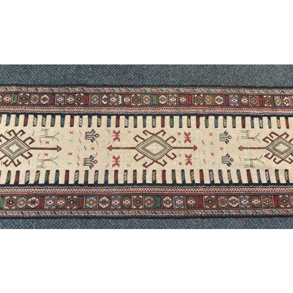Uchan Kilim 100% Wool Tribal Carpet from Maymana Afghanistan 151Wx32H