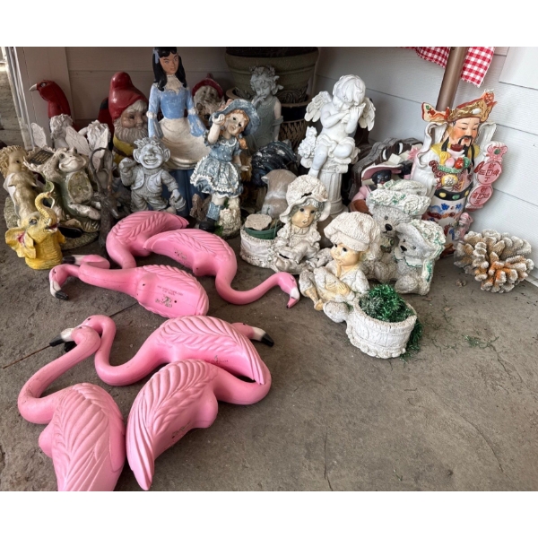 Yard Garden Decor Collection, As Pictured, Some Damage/Incomplete 