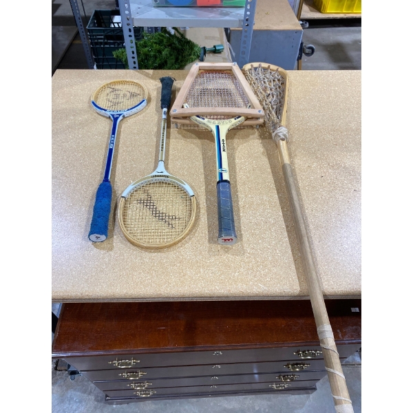 squash rackets, lacrosse