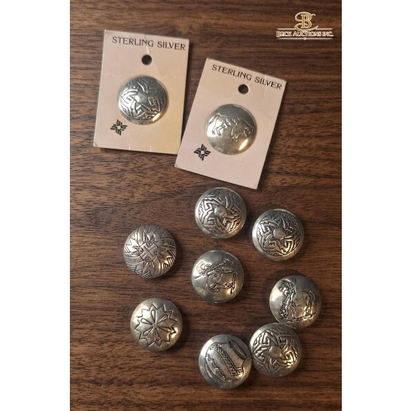 Sterling Silver Buttons, 35.1g Total Weight