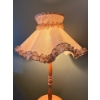 Image 2 : Tall Vintage Wooden Lamp w/ Ruffled Shade - 61T 