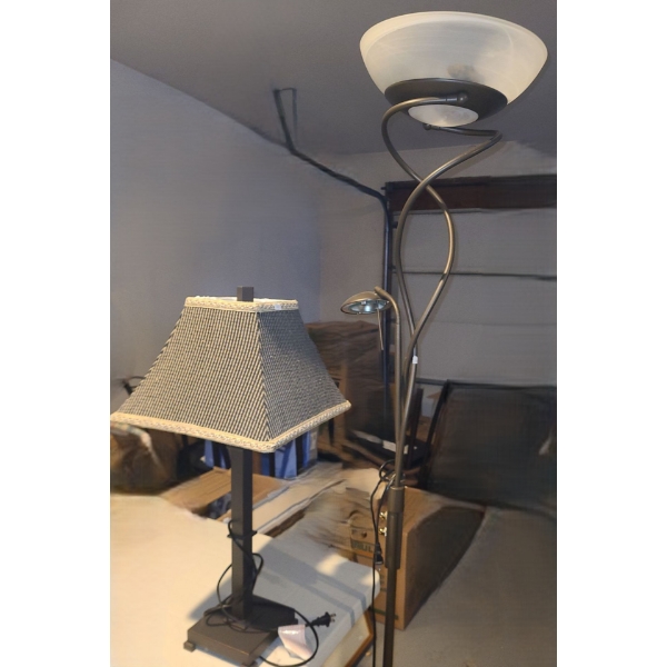 Table Lamp 6.5 X 6.5 Base,  27 T to Top of Finial,  Floor Lamp 12" Diameter Base, 73.5 T