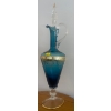 Image 5 : Vintage Hand Blown Italian Venetian Murano Aqua Blue Barware Glassware Empoli Style Dish Teal 22k Go