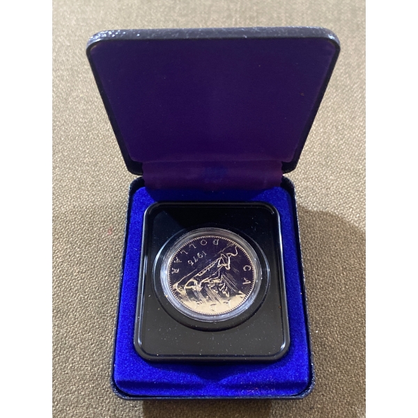 1976 Canada Silver Dollar Coin in Display Case