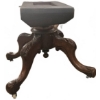 Image 5 : Wooden Round Table with Carved Pedestal Base, 34" x 46" Top