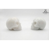 Image 3 : 2 hand-carved White Stone Crystal Skull Figurines.  2 IN T