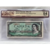 Image 1 : Graded Canadian 1954 Mod. Portrait $1 Choice UNC Prefix: H/F