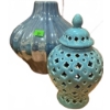 Image 3 : Decorative Blue Ceramic Tableware and Metal Frame Set