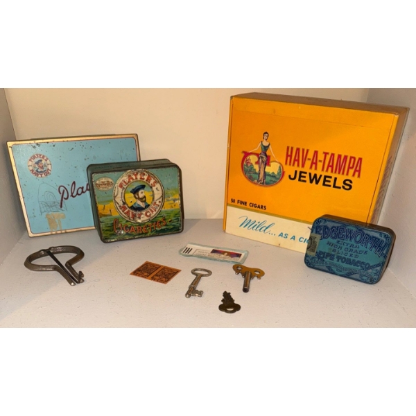 Assorted Tobacco Tins w/ Skeleton Key & More