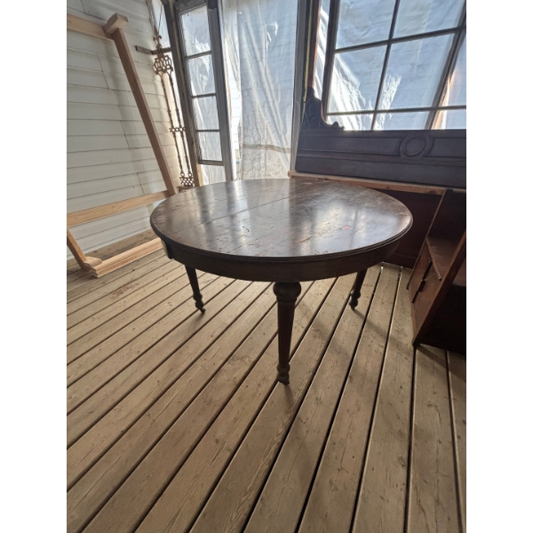 Antique Large round Sold Dark wood Table 