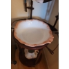 Image 3 : Wooden Washstand with Mirror, Ceramic Basin, Pitcher, and Candle Holders