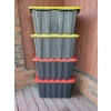 NEW 4 Heavy Duty 102L Storage Totes w/ Assigned Lids 