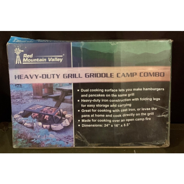 Red Mountain Valley Heavy Duty Grill Griddle Camp Combo In Box 