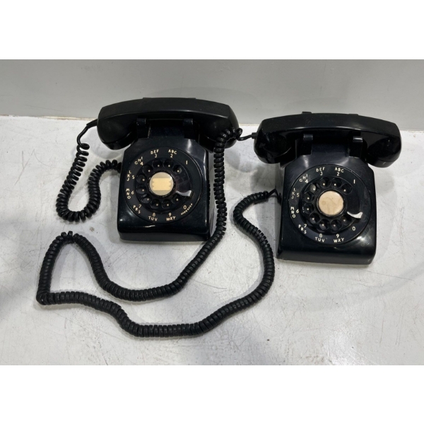 Pair of Vintage Northern Electric Table Rotary Telephones